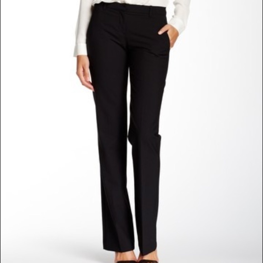 Theory Emery Black Tailored Wool Blend Pants